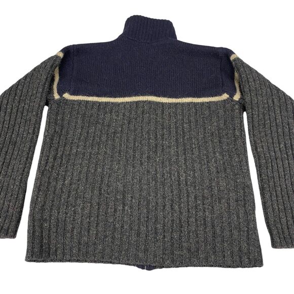 J.CREW Sweater Mens Medium Gray Knit 100% Wool Long Sleeve Full Zipper Outdoor - Picture 13 of 15